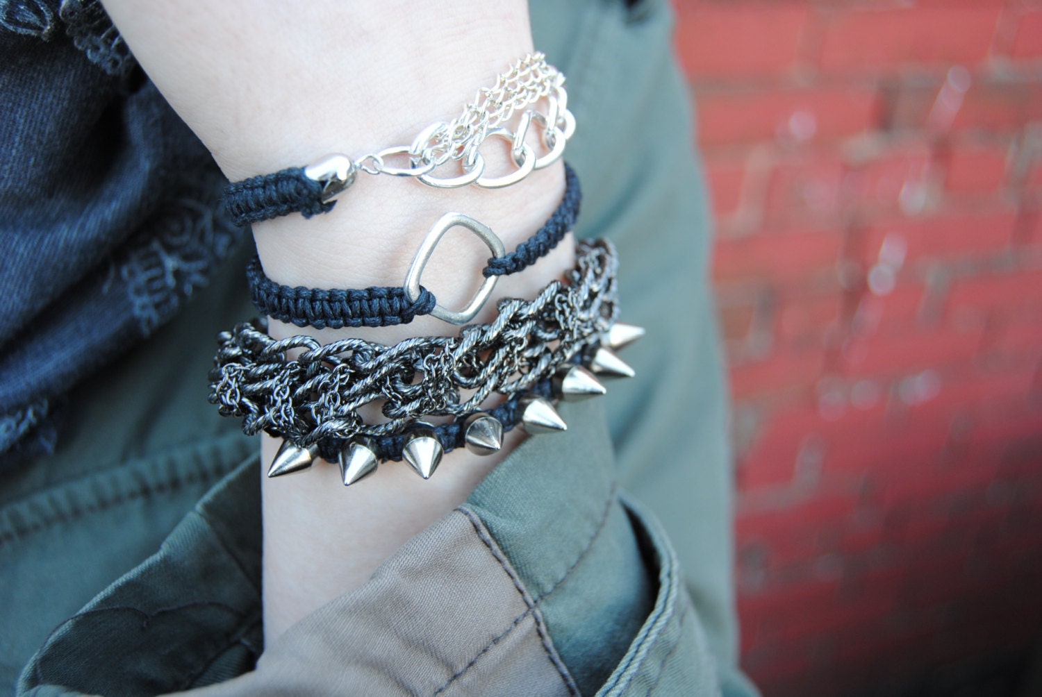 black spiked bracelet