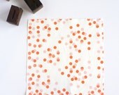 ORGANIC Baby Girl Peach and Coral Confetti Dots Print Jersey Swaddle Blanket Large