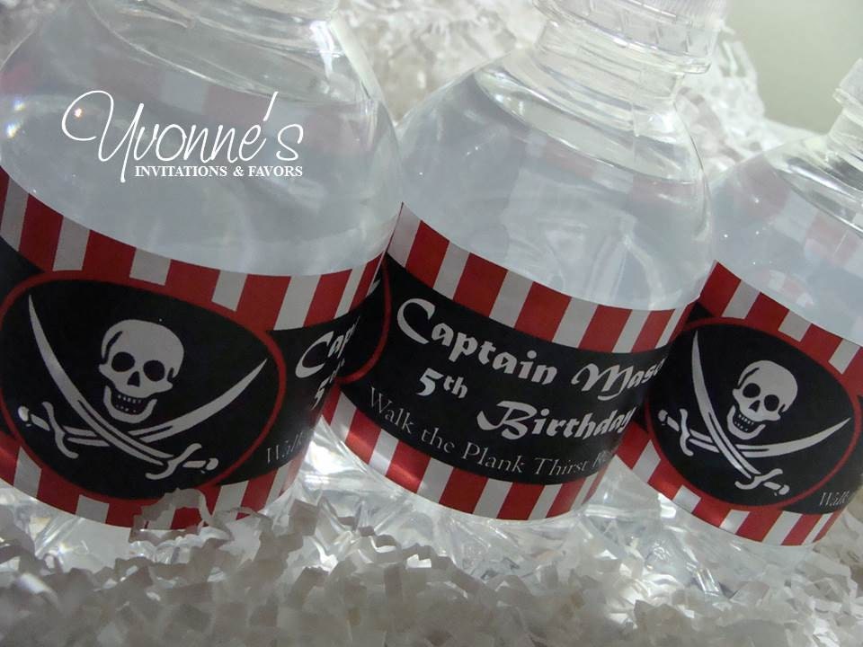 Pirate Boy Water Bottle Labels