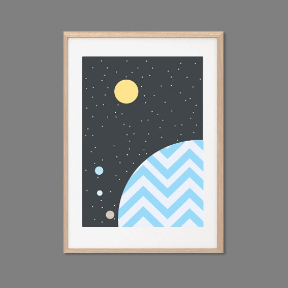 Hoth Star Wars Planet Poster : Modern Illustration Retro Art Wall Decor Print A4 8 x 11