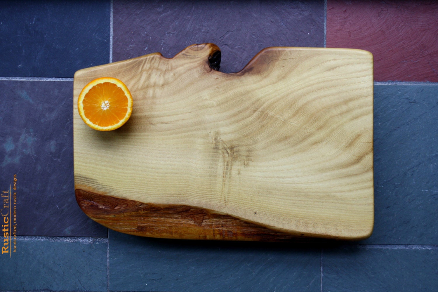 Unique Wedding Gifts - Super Dense Footed Black Locust Cutting Board with knotty live edge - Personalized Kitchen Anniversary Gift 348