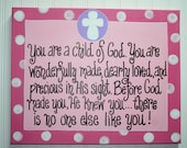 Precious in His Sight, Child of God, 16x20 Nursery Wall Art, Bible Verse Canvas Painting, Baby gift, Baptism, Dedication, Christening gift