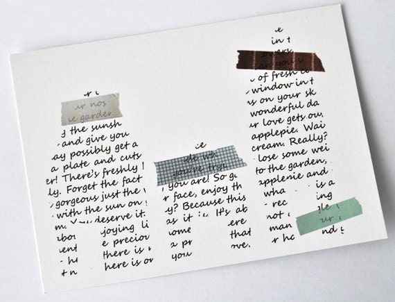Home designed postcard, illustrated and printed on recycled paper