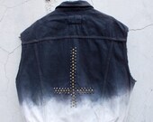 Vintage Customised Dip Dyed Denim Vest