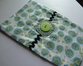 Baby Boy Diaper Clutch soft greens and blue snails with applique detail
