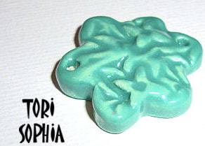 Link Connector  - Seafoam - Flower Shape  - Art Beads L06