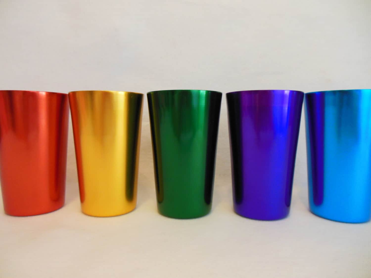 Colored Cups  MaggiesKlosets  cups ALUMINUM VINTAGE  by Aluminum aluminum retro