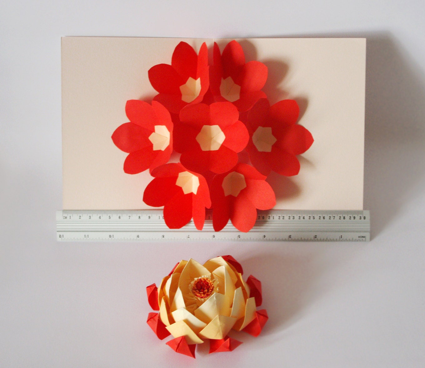 An unusual gift Red flowers. Holidays gift. Mothers Day