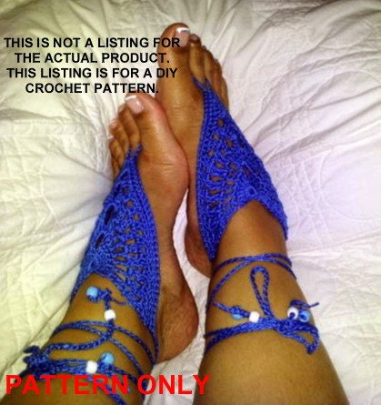 Do It Yourself Crochet Pattern For Pretty Feet Taj Mahal Barefoot Sandals Pattern PDF