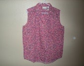 90s pink floral sleeveless shirt