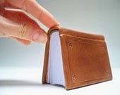 Miniature Leather Book, brown, handbound, antique style