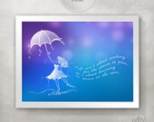 Dance in the rain Quote PRINT 5x7 / Graduation Gift for Dancers / Inspirational Girl Room Decor / Life isn't about waiting for the storm...