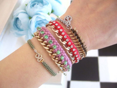 fishbone chain bracelet-Brown-Shipping with tracking