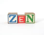 ZEN Vintage Childrens Blocks Colorful Repurposed Signage Home Decor Primary Colors
