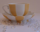 WIEN Cabinet Cup and Saucer, Vienna Wien Demitasse Hand Painted Cup and Saucer, Austria,Yellow Strips