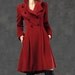 red coat winter coats for women 100% cashmere  jacket