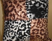 Safari Animal Pillow covers20"x20".Brown, black, white Designer Pillow - Decorative Pillow - Throw Pillow