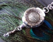 Silver Victorian Watch Case Button Face Necklace