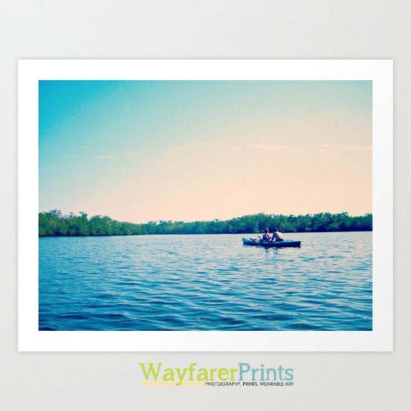 Outdoor Landscape Photography - Kayak Scenery Sanibel Island Tarpon Bay Clear Blue Water 5x5 5x7 8x10 10x10