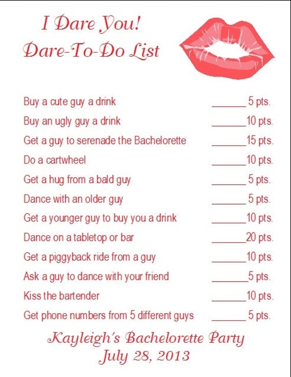 24 Personalized I Dare You Bachelorette Party Game By Print4u 4258