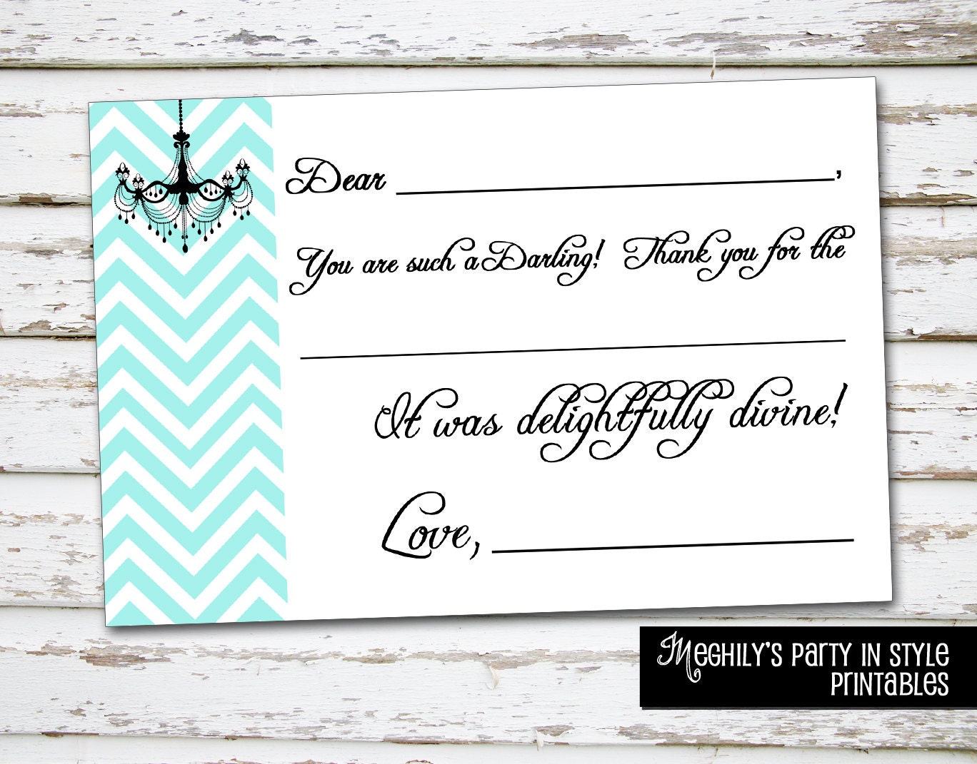 INSTANT DOWNLOAD - Breakfast at Tiffany's - Fill In Thank You Notes Il_570xn
