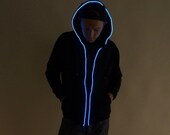 Light Up Hoodie. El wire hoodie rave glow burning man led hoodie