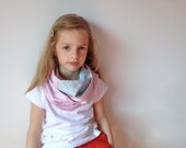 Pink cotton candy and mint infinity scarf for girls spring summer