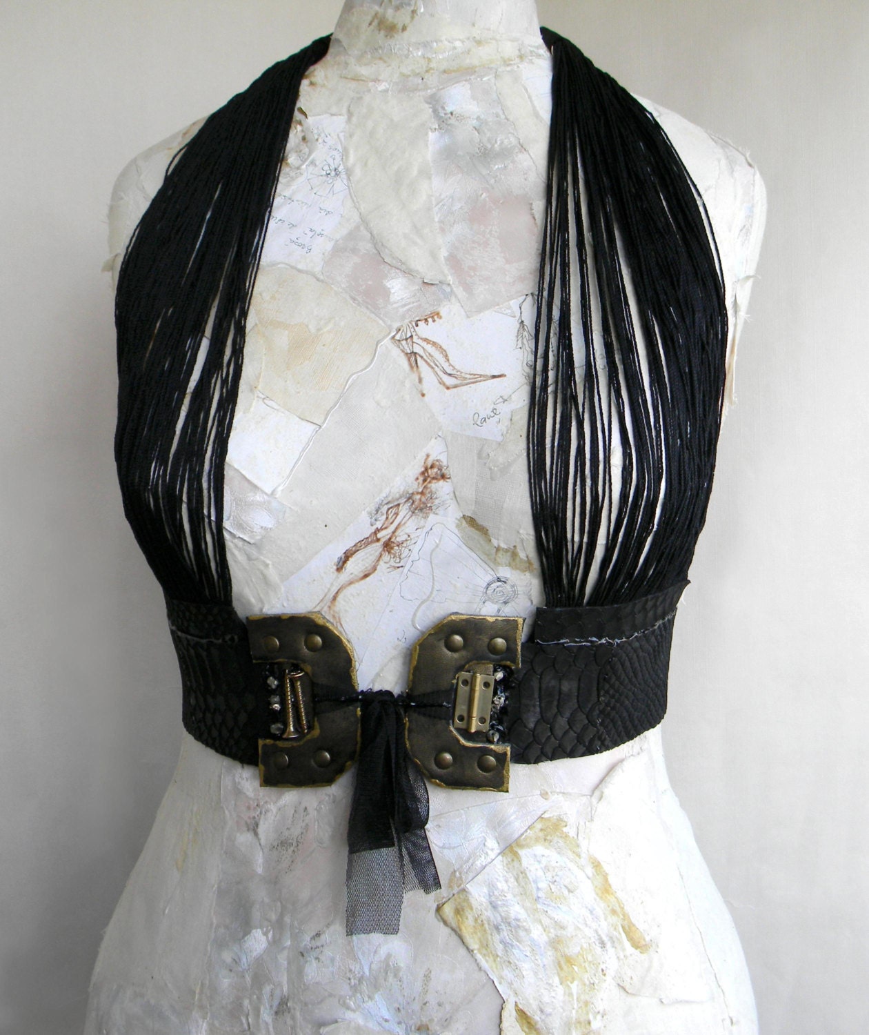 Leather Harness, harness, leather accessories, gothic, goth lolita, halloween costume, dominatrix, steampunk, fashion couture, irregular