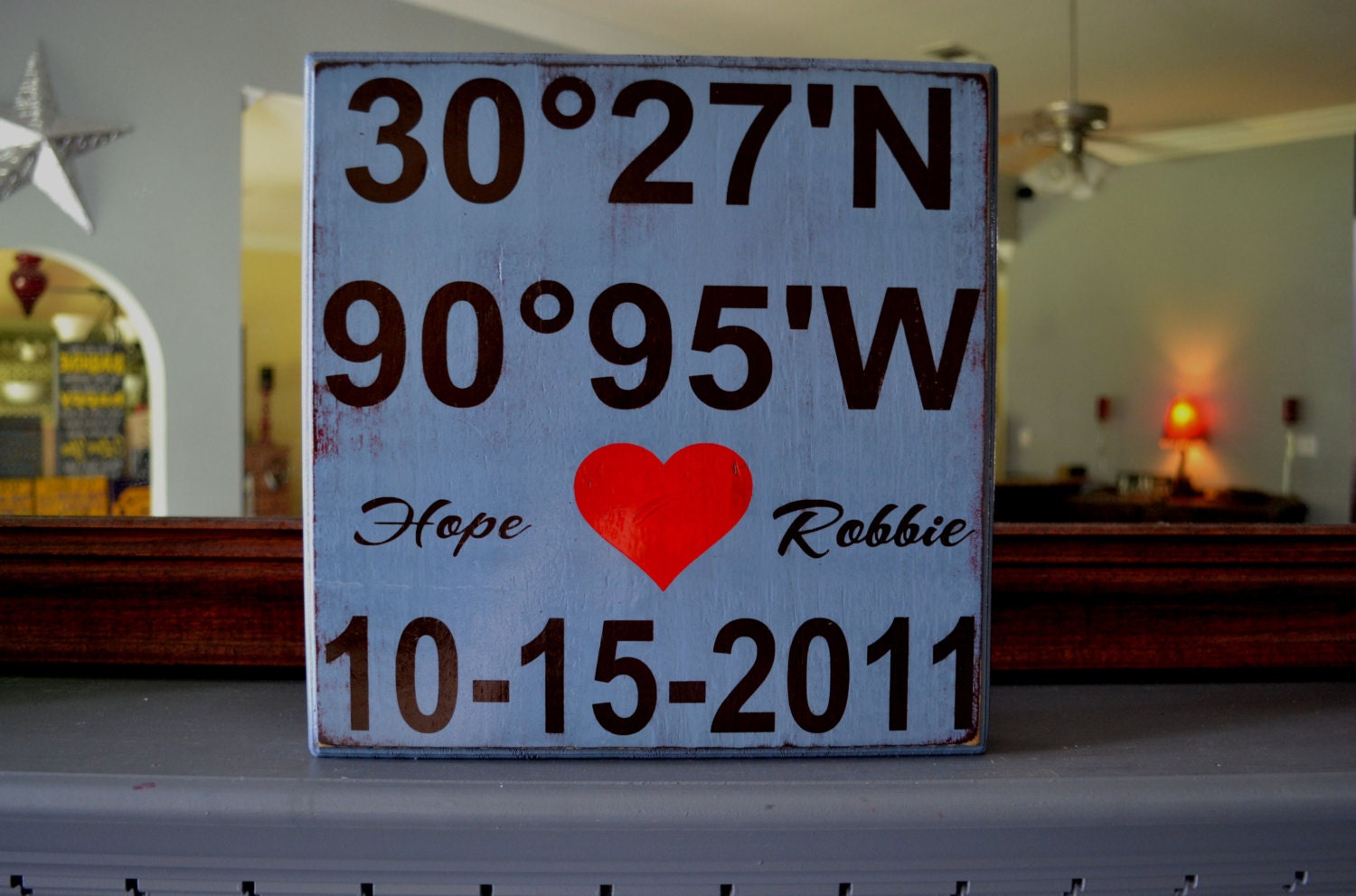 Personalized Latitude and Longitude Sign, GPS coordinates, Engagement Gift, Wedding Gift, Custom wood wedding sign, Anniversary