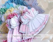 baby girl dress tags - baby shower tags birthday party tags - set of 14 assorted