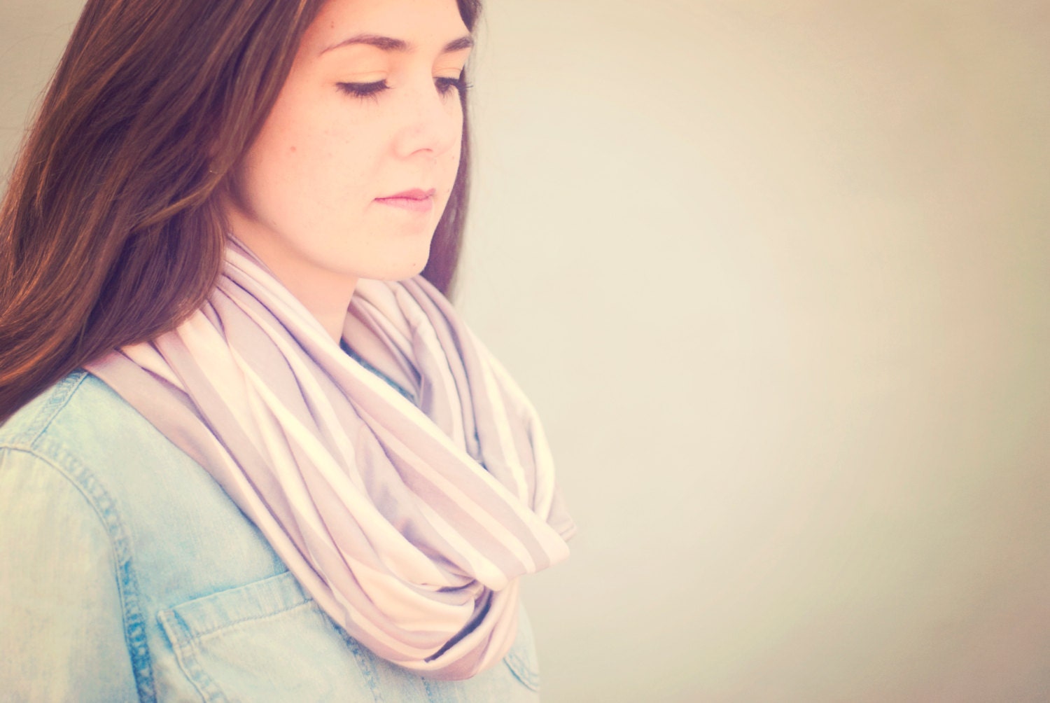 Neutral Stripped Scarf