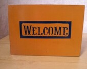 Wood Candle Holder - Welcome and Give Thanks - Home Decor and Great Gift