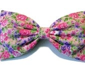 Pink Fantasy Dream Garden Floral Hair Bow- Barrette, Alligator Clip, or Headband