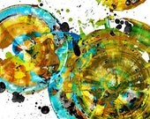 Spring Sale - Larger 19x13 ORIGINAL Painting - Abstract Contemporary Art -- Abstract Expressionism - Ocean's Sunshine - 1370.010213