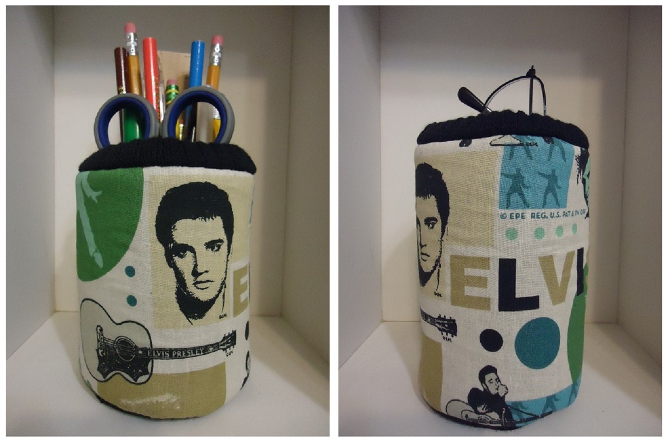Elvis Fabric OR Lighthouses Fabric OR Navy Fabric 2 Piece Set Eyeglass Holder & Pencil Holder nite stand desk gift office friend