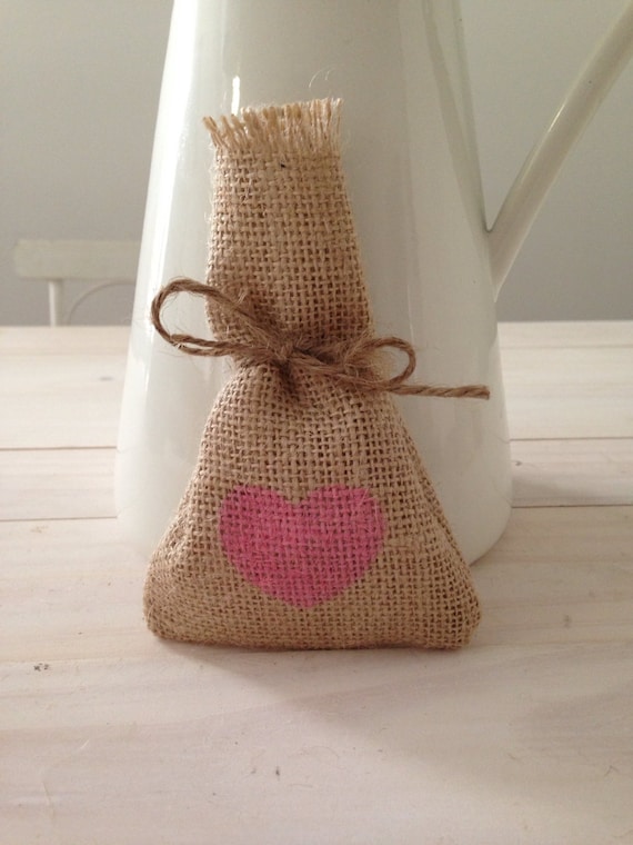 Pink Hessian/ Burlap Wedding Favor Bags by BreeWestwood on Etsy