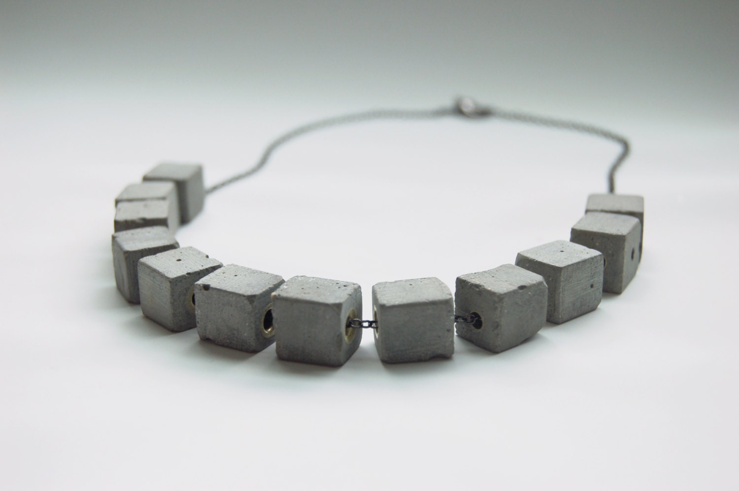 Concrete Stacked Square Necklace - Bold Cement Jewelry