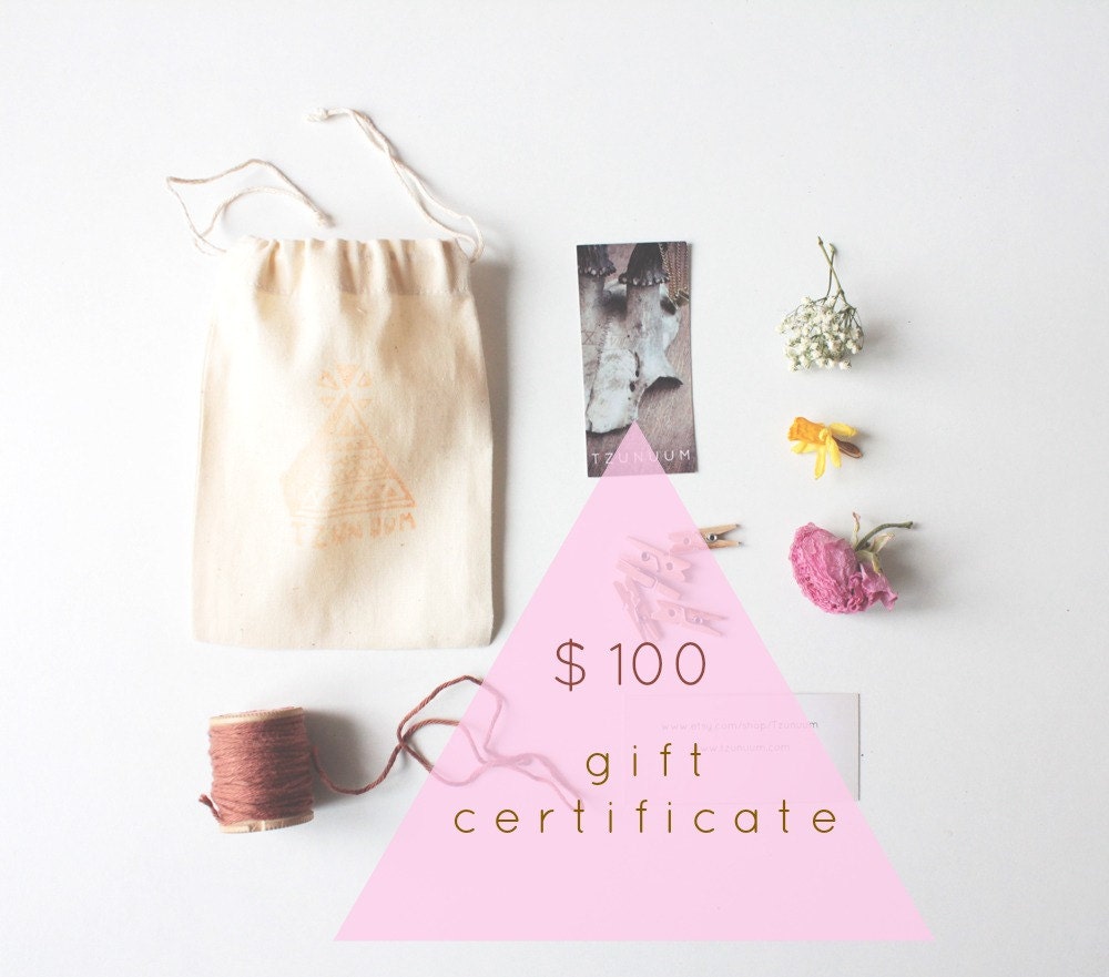 Gift Certificate // 100 USD // Tzunuum