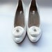 Ivory Chiffon Roses Shoe Clips