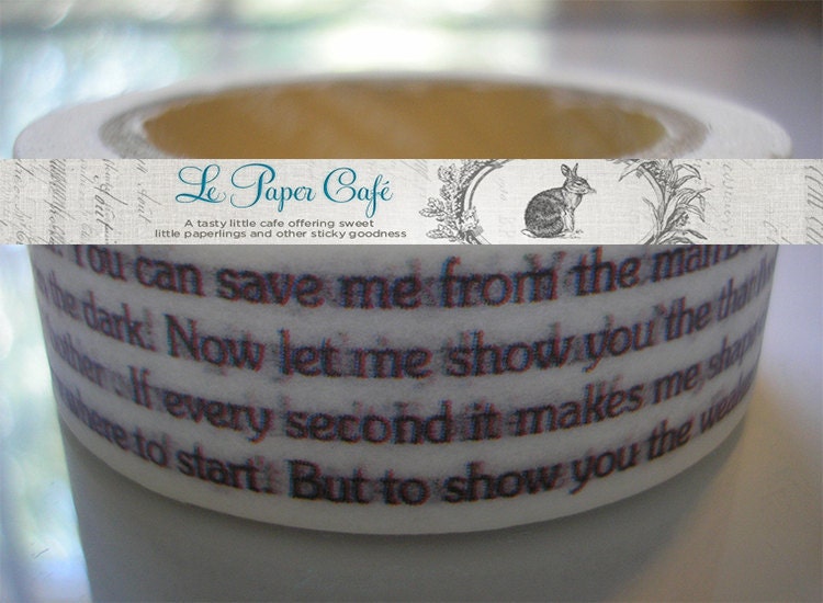 SIMPLY TEXT Washi Tape - Decorative Pattern Masking Tape - 15mm x 10m
