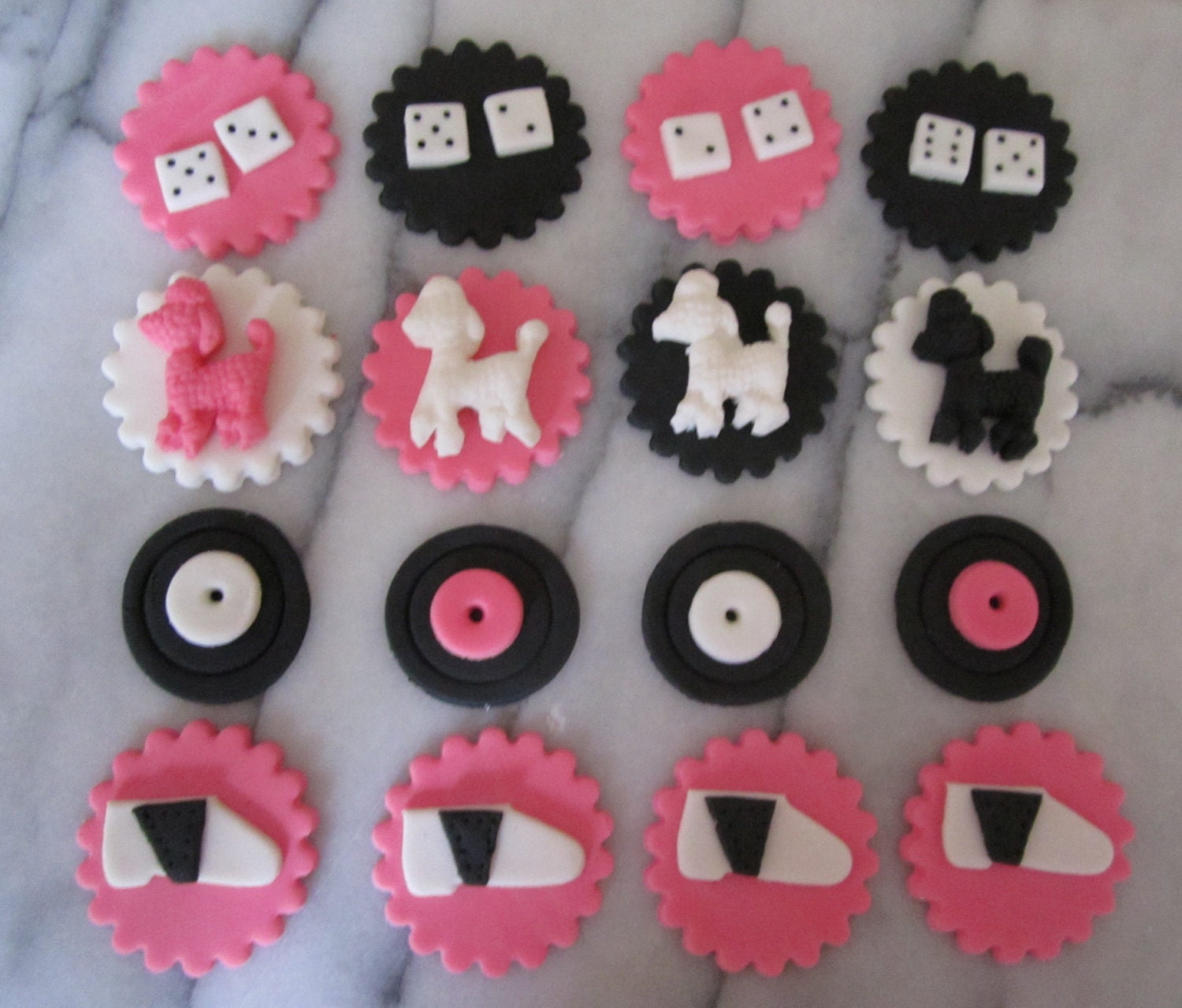 50's Theme Cupcake Toppers