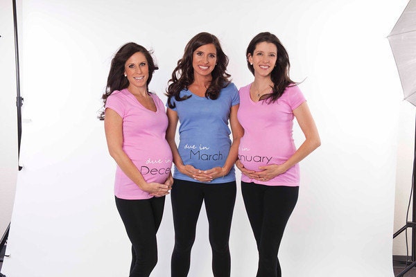 MATERNITY SHIRT - Customizable hand painted with your due month