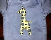 BABY BOY ONESIE  appliqued giraffe baby gift