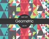 Geometric Triangles Digital Paper Pack (set of 8)