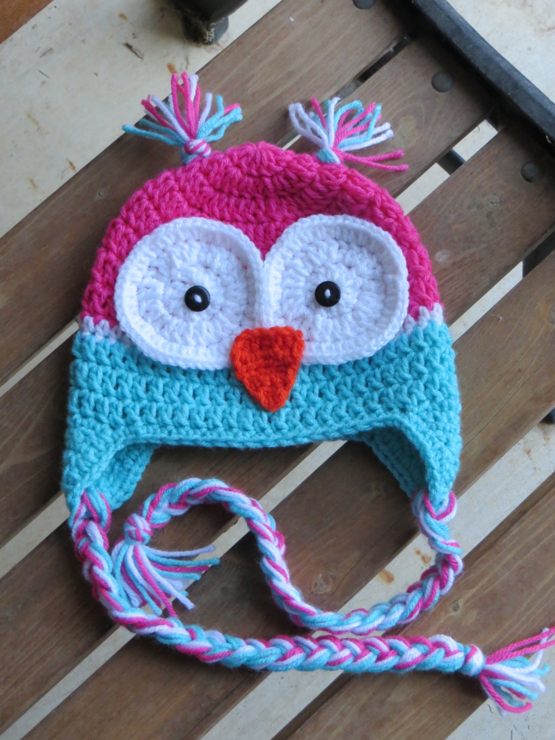 Handmade crocheted kids owl hat, childrens beanie,baby hat, photo prop, newborn