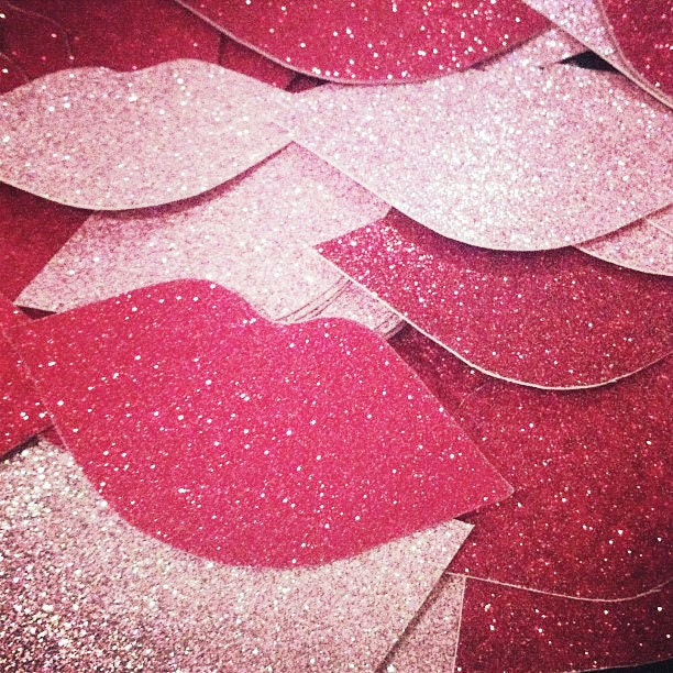 20 Glittery Lips Straws Wedding Decorations