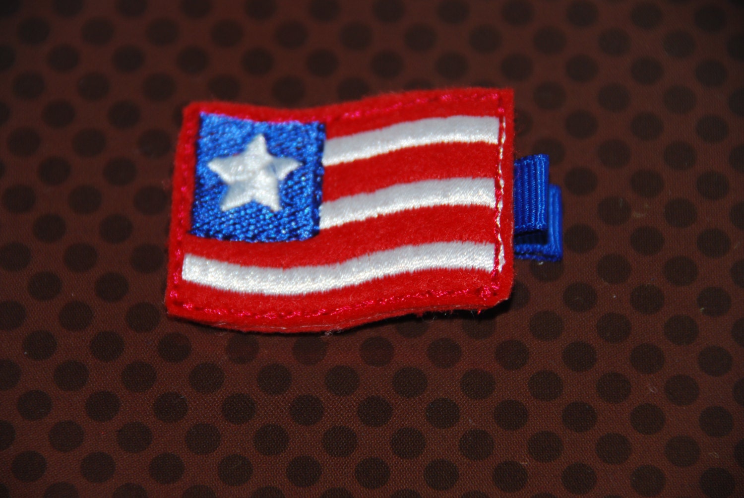Felt Embroidered Memorial Day / Fourth of July / 4th of July Flag Hair Clip / Toddler Hair Clip / Patriotic Hair Clip