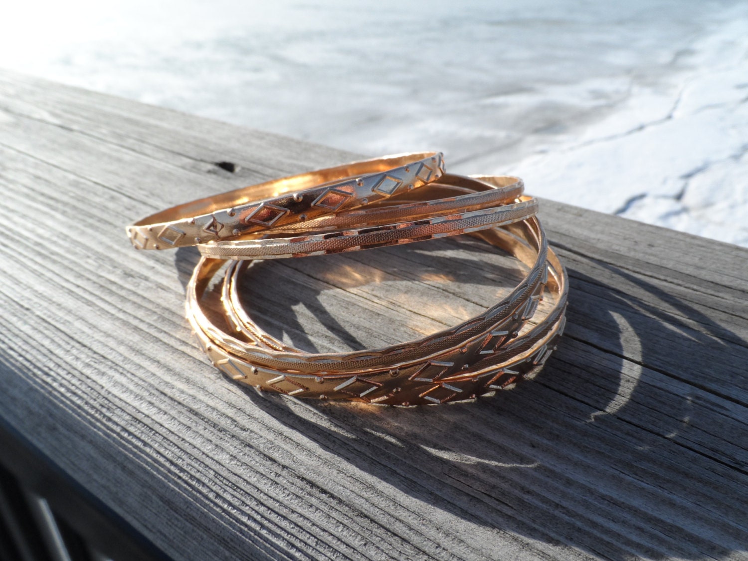 Azteca Brass Bangle Stack