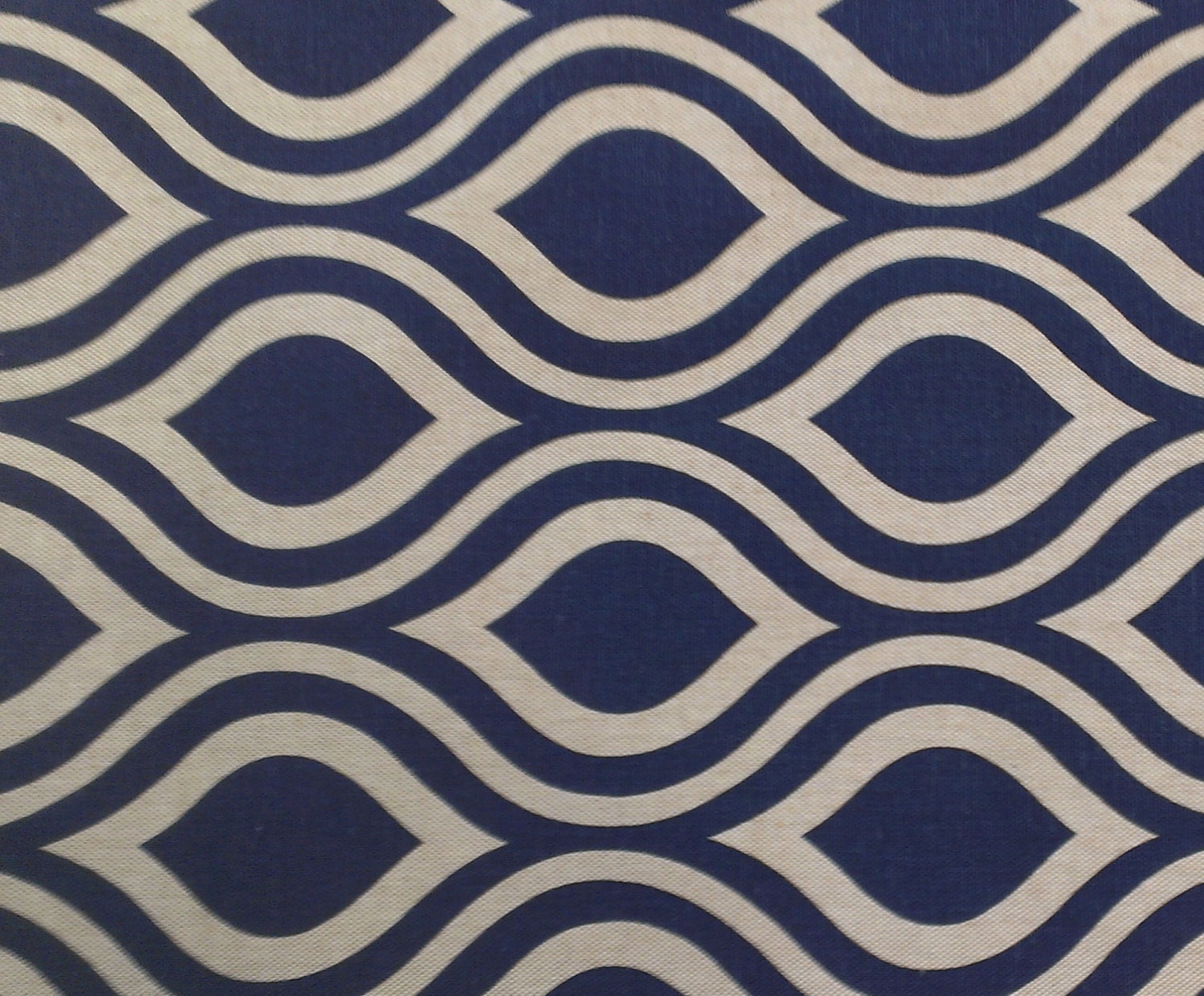 25"  Wide By 18" Tall Floor Ottoman Pouf Pillow Indigo Blue Natural Laken-  Emily Contemporary Modern Print