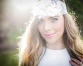 Anna - Tulle Lace Pearl Headpiece